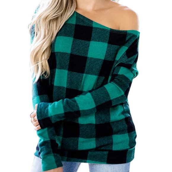 Green Black Buffalo Check Plaid Shirt - Picture 3 of 8